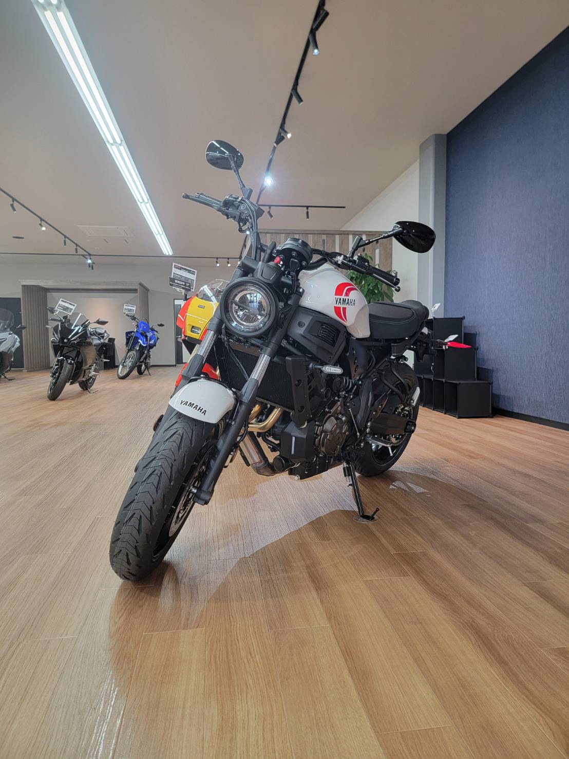 鮮やかな新色が映える!YAMAHA XSR700 ラジカルホワイト展示中
